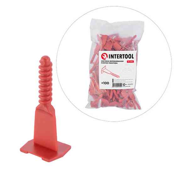 Система вирівнювання плитки гвинтова, гвинт, 100 шт. INTERTOOL KT-4955 Київ