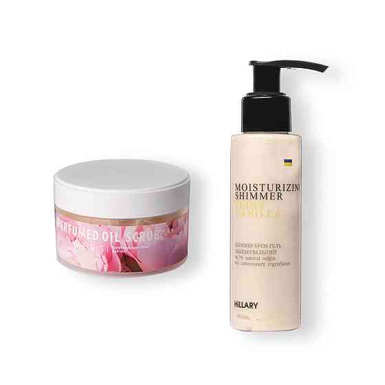 Шиммер крем-гель Shiny Vanilla + Скраб для тіла Oil Scrub Flowers Київ