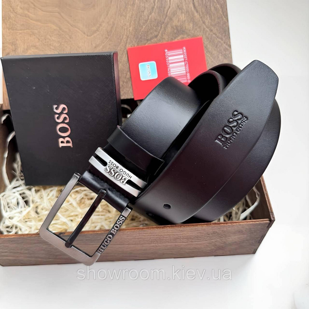 Мужской подарочный набор портмоне и ремень в деревянной коробке Boss (202) Киев - изображение 6