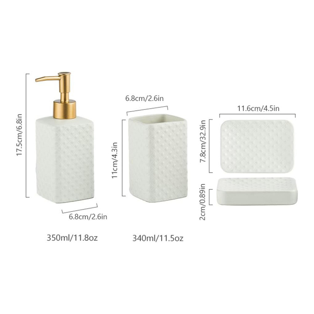 Комплект керамических аксессуаров для ванны: дозатор, мыльница, стаканы Черного цвета Каменец-Подольский - изображение 3