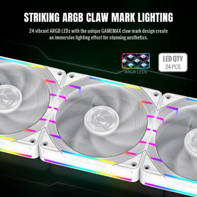 Кулер до корпусу Gamemax Tornado T12 ARGB-W Вінниця - фото 8