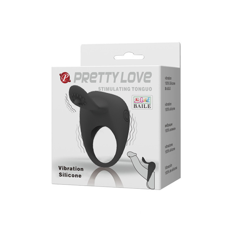 Ерекційне кільце - Pretty Love Stimulating Tonguo Penis Ring Black Sex Aura Київ - фото 9