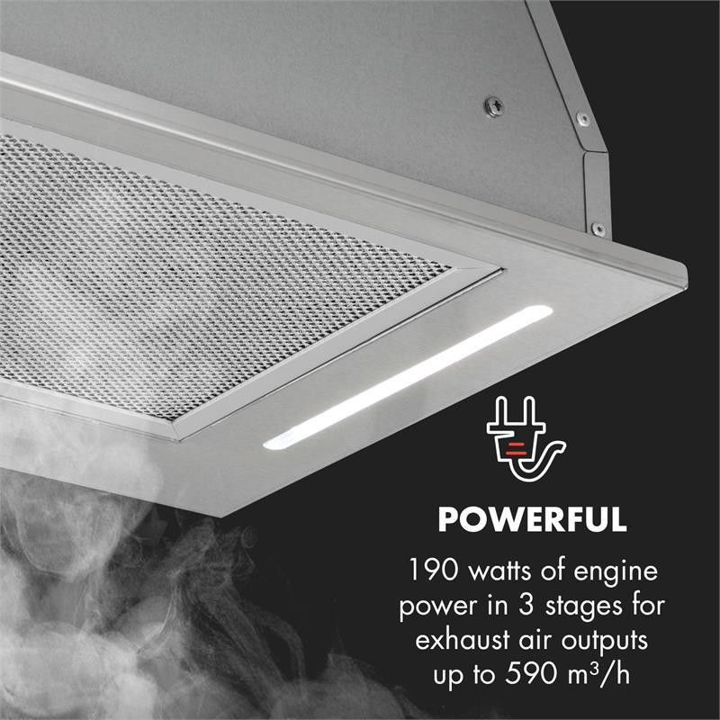 Внизу Под вытяжкой 90 см 590 м3/ч матовая нержавеющая сталь 90 см (Германия, читать описание) Ровно - изображение 4