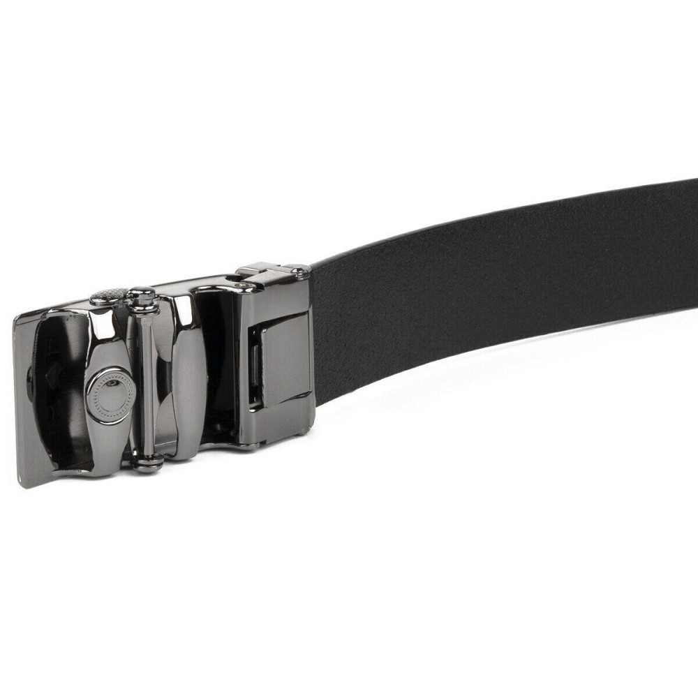 Ремень мужской с пряжкой автомат диагональ Vintage 20252 Черный Киев - изображение 3