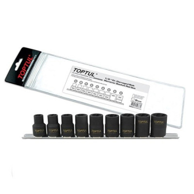 Набір головок Toptul для пошкоджених гайок на планці 1/2" 9шт. (GAAG0903) Вінниця - фото 1