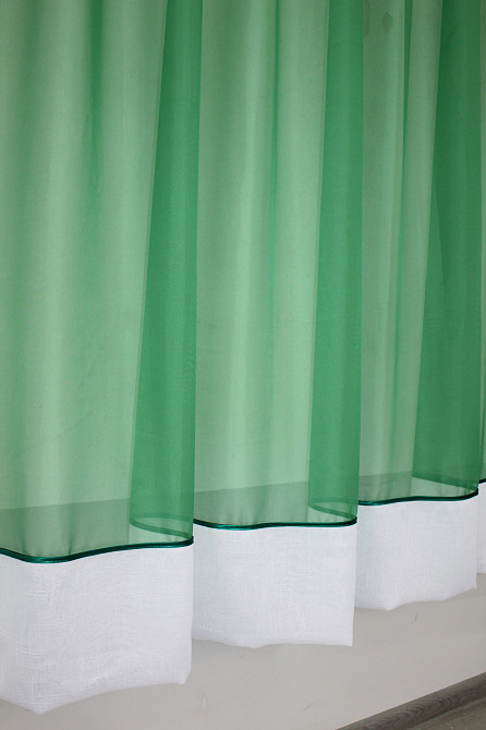 Кухонная занавеска VR-Textil № 047к арка зеленый с белым 260х170 см (52-0329) Киев - изображение 5