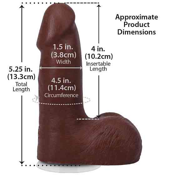 Фалоімітатор Doc Johnson The Realistic Cock ULTRASKYN - 5 Inch with Balls Chocolate Sex Aura Київ