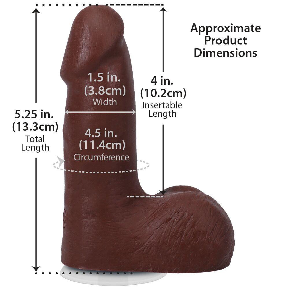 Фалоімітатор Doc Johnson The Realistic Cock ULTRASKYN - 5 Inch with Balls Chocolate Sex Aura Київ - фото 5