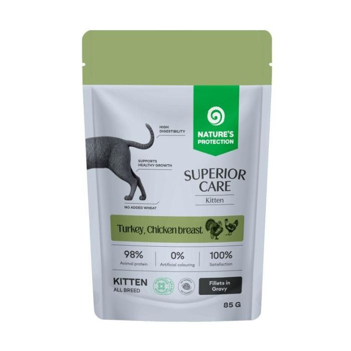 Nature's Protection Superior Care Kitten Grain Free with Turkey and Chicken Breast Вологий корм для кошенят з індичкою і куркою, 85 г Киев - изображение 1