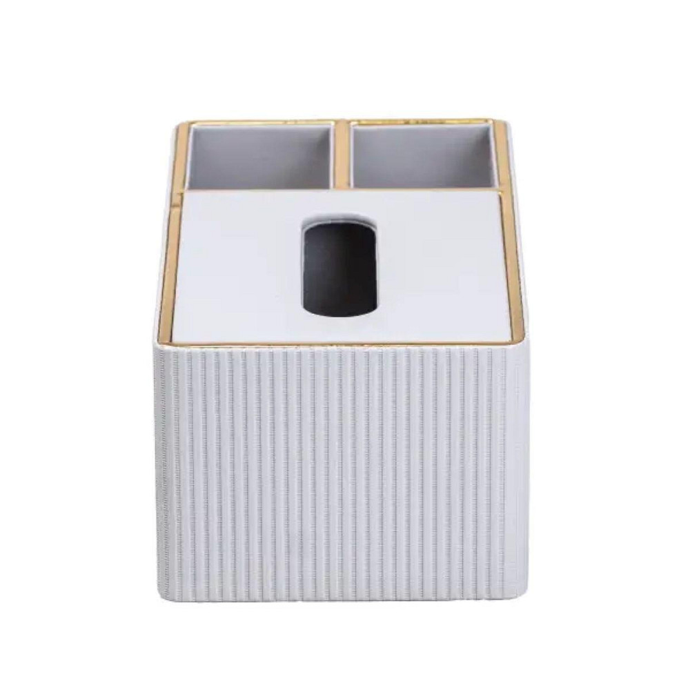 Салфетница-органайзер из экокожи, 3 отделения, белая Киев - изображение 4