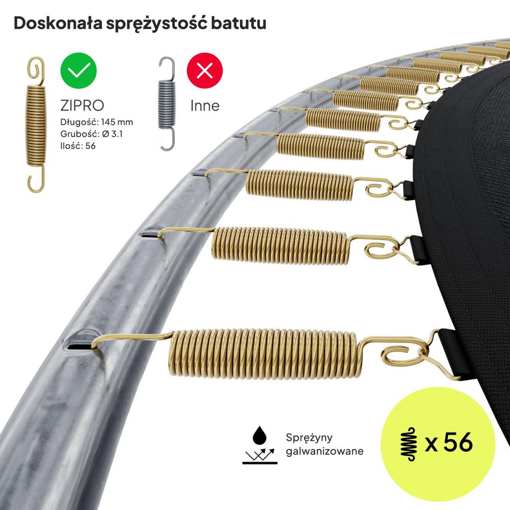 Батут Zipro Jump Pro із зовнішньою сіткою 10 футів 312 см чорно-зелений Київ - фото 7