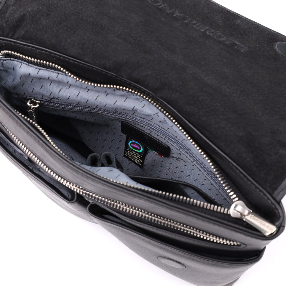 Мужская сумка через плечо из зернистой натуральной кожи Tony Perotti 20865_1 (9270G-25 nero) Черный Киев - изображение 6