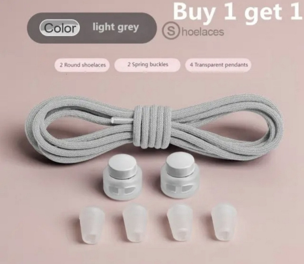 Шнурки еластичні без зав'язок з пластиковими зажимами в асортименті Сміла - фото 1