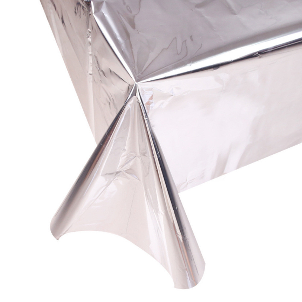 Скатерть клеенка из тонкой фольги 274 на 137 см серебристый Киев - изображение 8