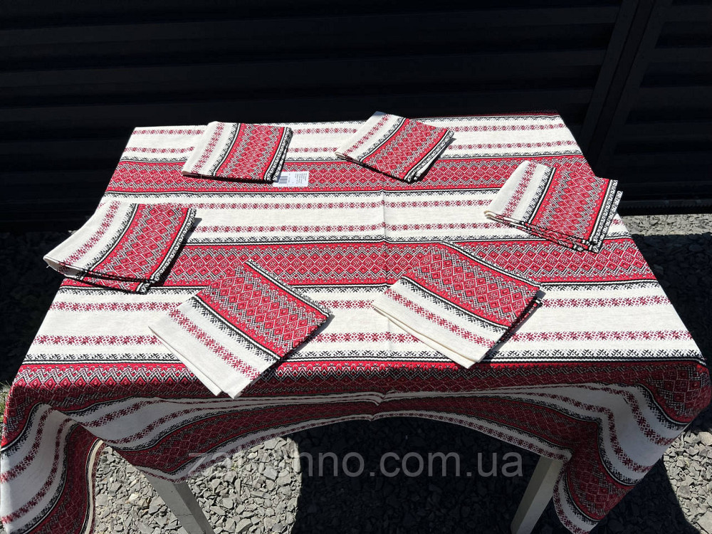 Вишита скатертина на подарунок з серветками Київ - фото 8
