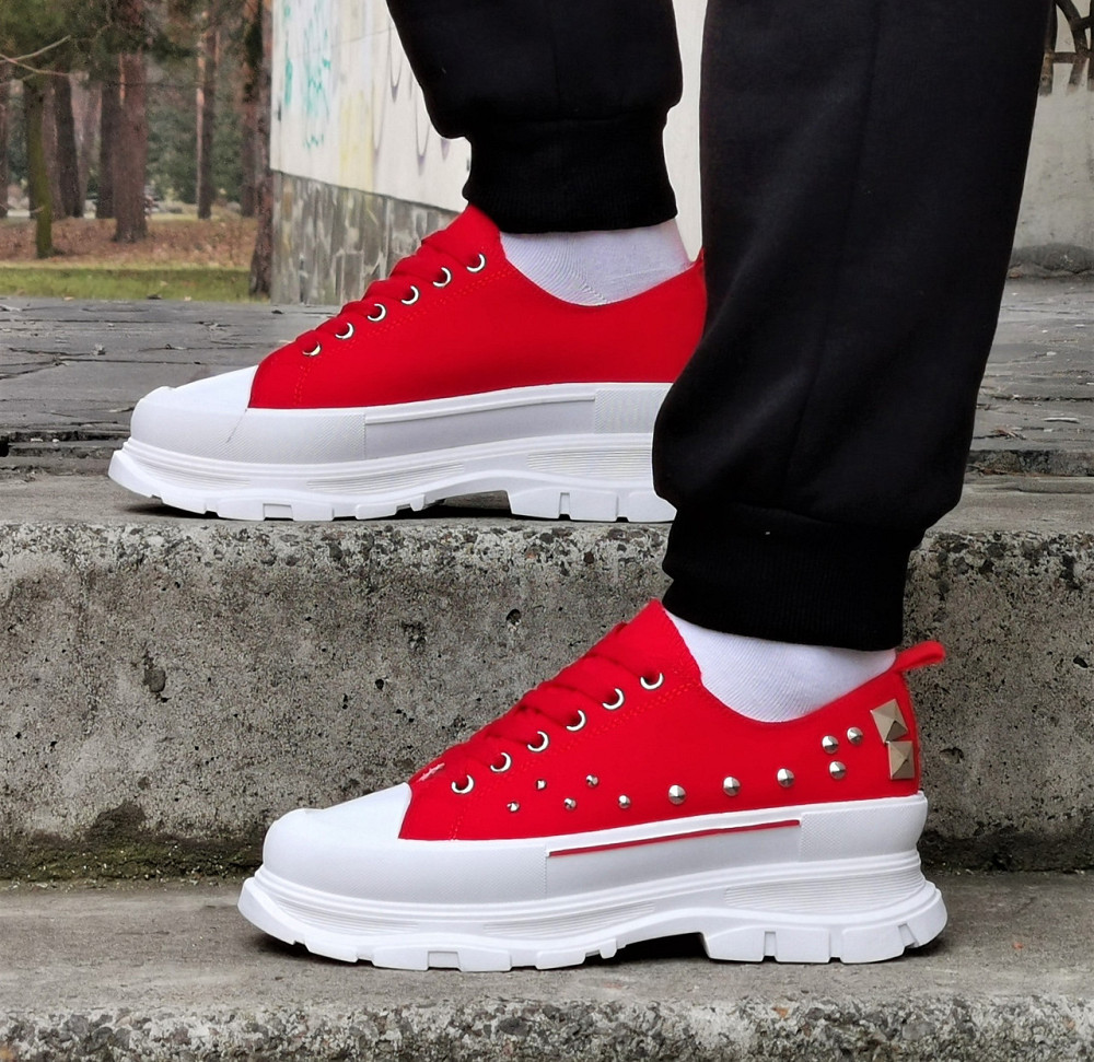 Женские Кроссовки Кеды на Танкетке Красные Слипоны Мокасины на Платформе (размеры: 36,37,38,39) - 33-3 Днепр - изображение 7