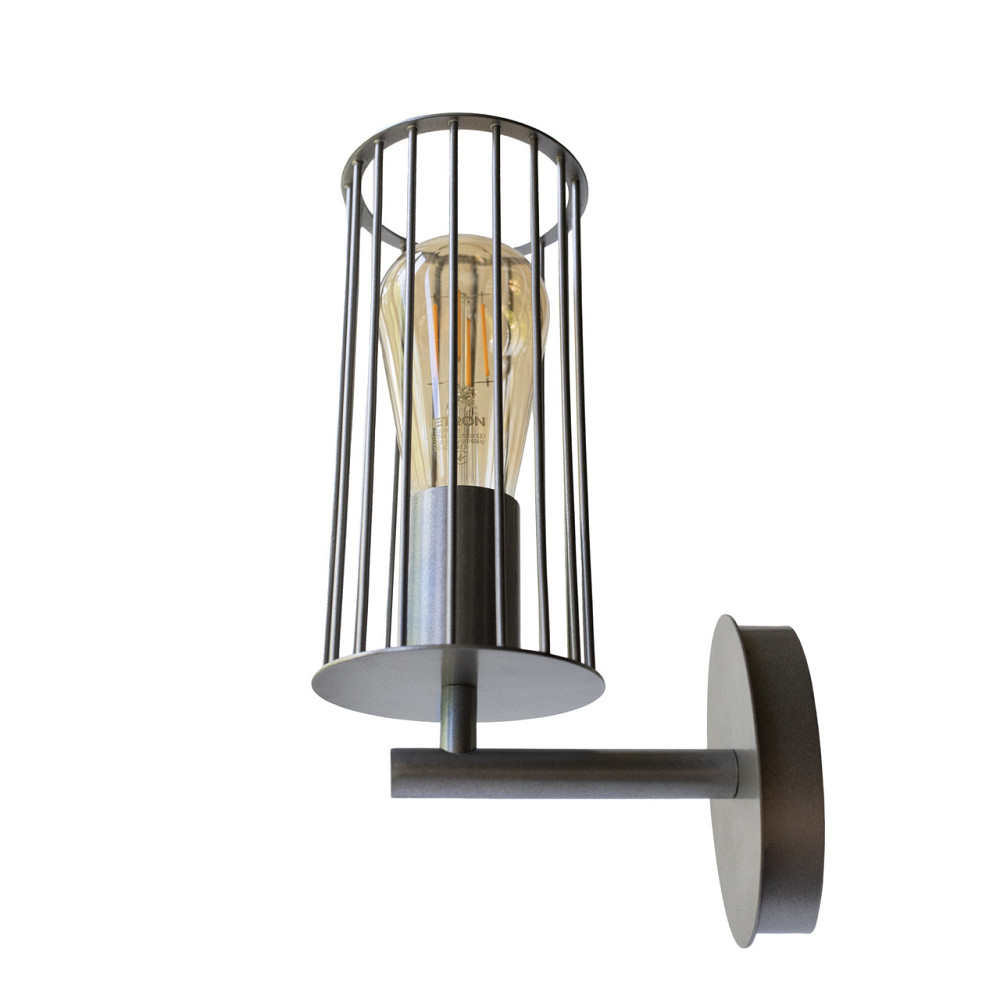 Бра под одну лампу Е27 MSK Electric Malta настенный светильник в стиле лофт NL 1020 AL серый Киев - изображение 5