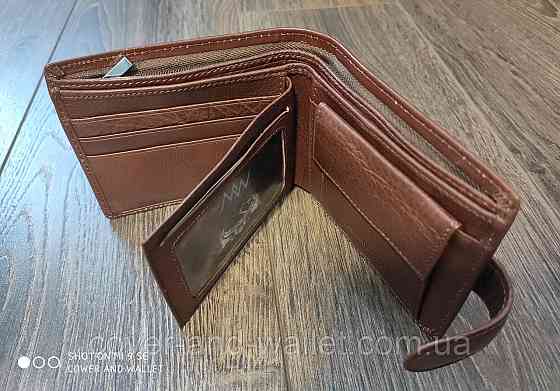 Коричневый классический мужской кошелек из гладкой кожи ST Leather Киев