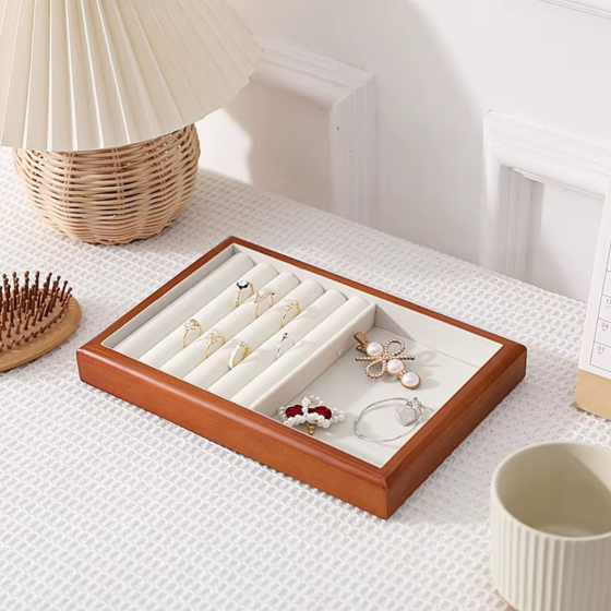 Органайзер-шкатулка для украшений футляр открытый для хранения драгоценностей и аксессуаров 25х17х3 см Каменец-Подольский