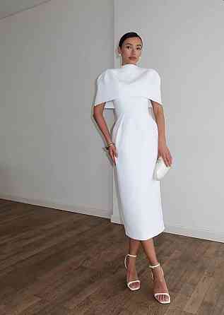 Жіночий елегантний вечірній костюм плаття + накидка костюмка Молочний, 44/46 Одеса