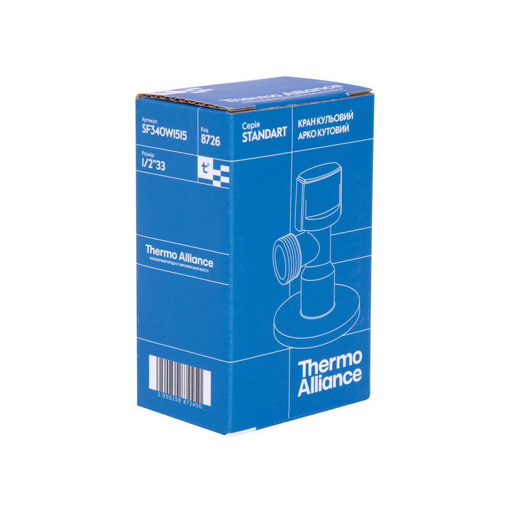 Кран приладовий кульовий Арко Thermo Alliance Standart 1/2"Н х 1/2"Н SF340W1515 Київ - фото 16