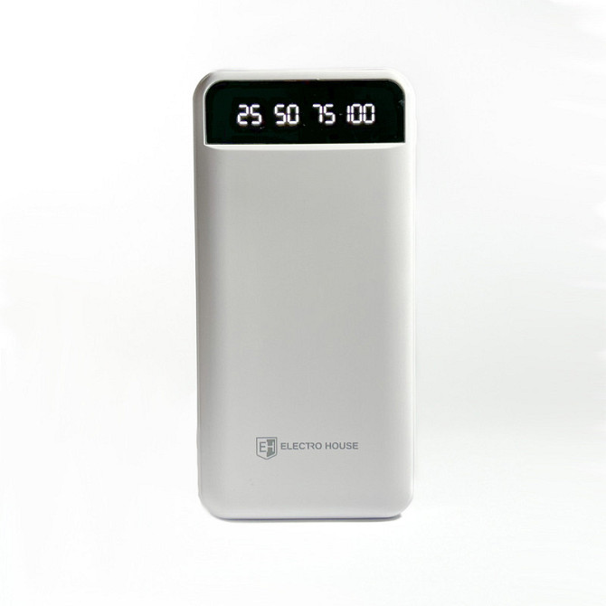 Павербанк для гаджетов 20000 mAh с фонариком type-c Белый Киев - изображение 1