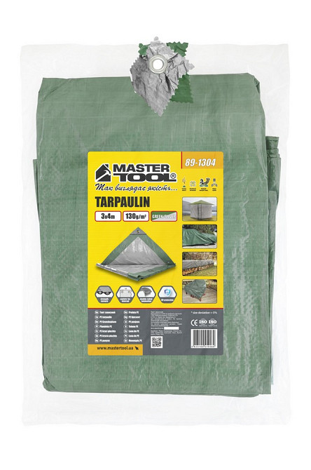 MASTERTOOL Тент MASTERTOOL GREEN/SILVER 3х4 м двосторонній 130 г/м² 89-1304 Коломия - фото 8