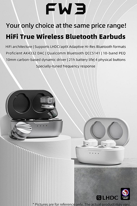 Навушники FiiO FW3  White (сірий) відкриті. Харьков - изображение 1