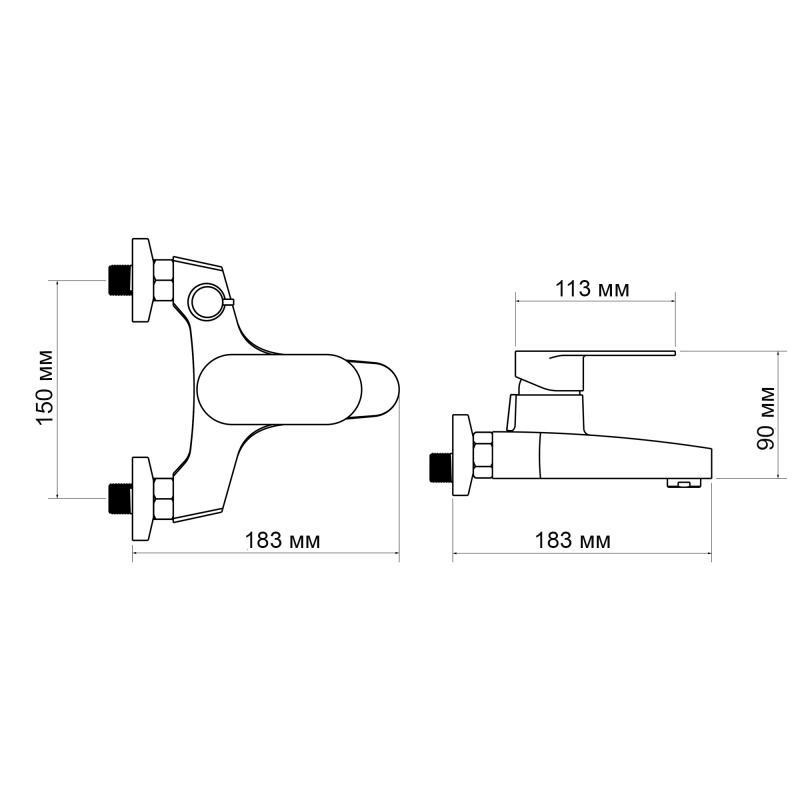 Смеситель для ванны Lidz Tani 006 (k40) LDTAN006CRM44964 Chrome Киев - изображение 2