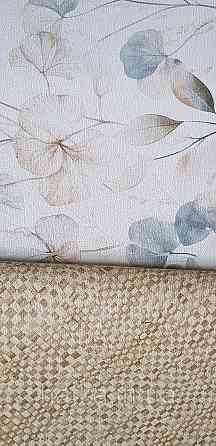 Обои виниловые на флизелине Rasch County Living метровые листья ветки прованс коричневые синие серые на белом Киев