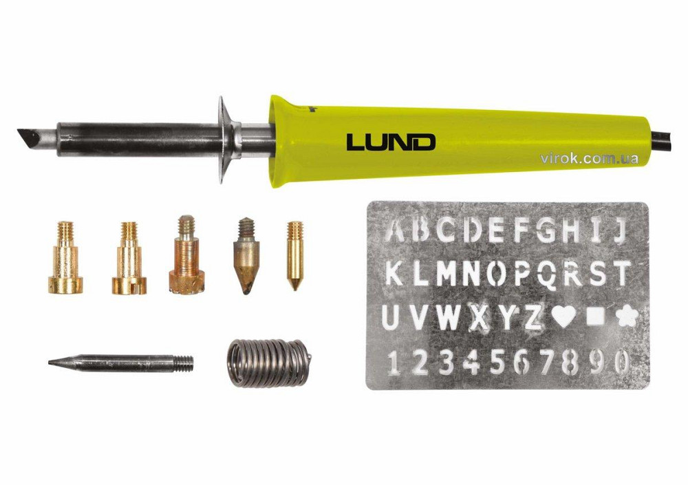 Паяльник-випалювач (по дереву) мережевий LUND: P=30Вт, макс. t= 400°C, з наконечниками, 11 елем.[15] Одесса - изображение 1