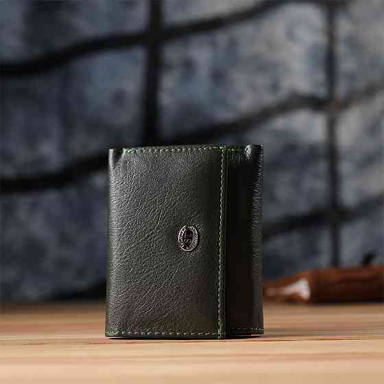 Жіночий мініатюрний гаманець із натуральної шкіри ST Leather 23083 Зелений Київ