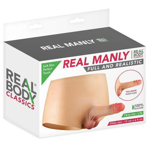 Силиконовые трусики с фаллоимитатором Real Body Real Manly, L/XL, цельная конструкция, для нее Sex Aura Киев - изображение 6