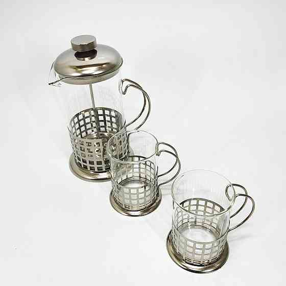 Заварник френч-прес UNIQUE, Домашній френч-прес, для заварювання кави Заварник прозорий WI-12 Івано-Франківськ