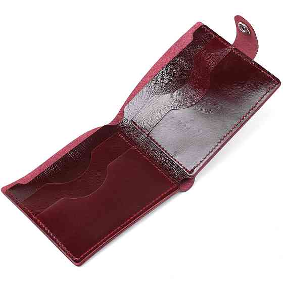 Жіноче глянсове шкіряне портмоне Shvigel 16463 Вишневий Київ