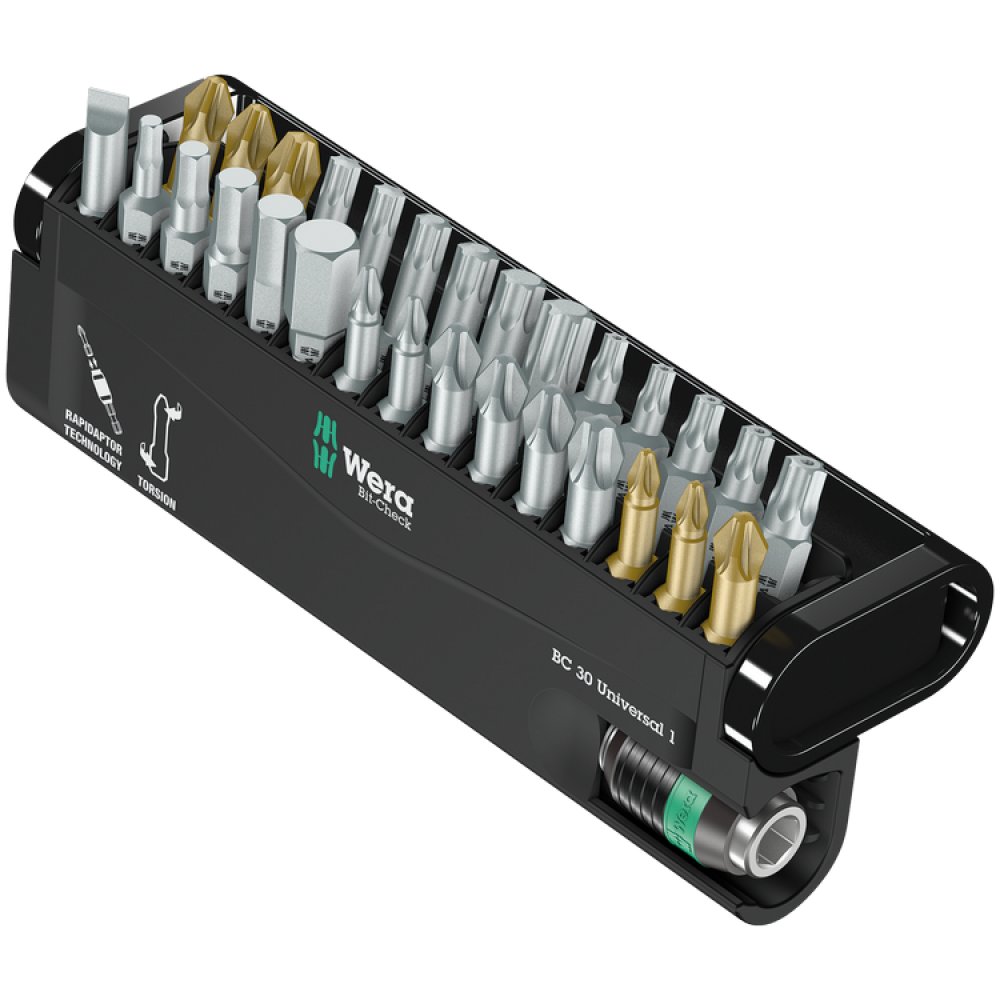 Набор бит РН,PZ,HEX,SL,Torx 30ед. Wera Bit-Check 30 Universal 1 05056440001 Одесса - изображение 1