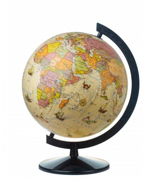 Глобус"Політичний під старовину",d 32 см,лакований,без підсвіч.підставка пластикова (чорна),укр.мова, шт Київ - фото 1