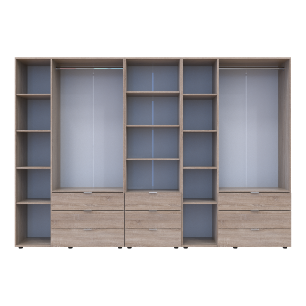 Шафа для одягу Doros Гелар Дуб сонома 3+3ДСП з пеналом 292.4х49.5х203.4 (DRS-011925) Львів - фото 7