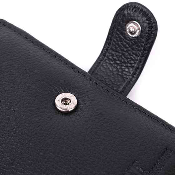 Вертикальный мужской бумажник из натуральной кожи ST Leather 22479 Черный Киев