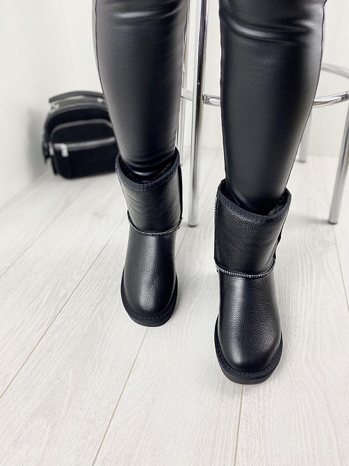 ITTS Угги жіночі ITTS чорні натуральна шкіра высота 19 см размер 36-41 (2081) Коломия - фото 5