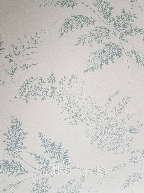 Шпалери флізелінові дитячі еко Lutece Tartine et Chocolat ніжні великі гілки листя бірюзові на білому Київ - фото 1