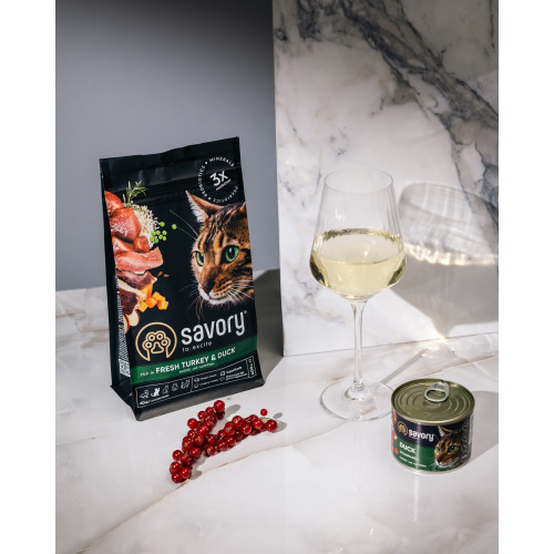 Корм сухий Savory Adult Cat Gourmand Fresh Turkey and Duck для дорослих котів зі свіжою індичкою і качкою 400 г Київ - фото 5