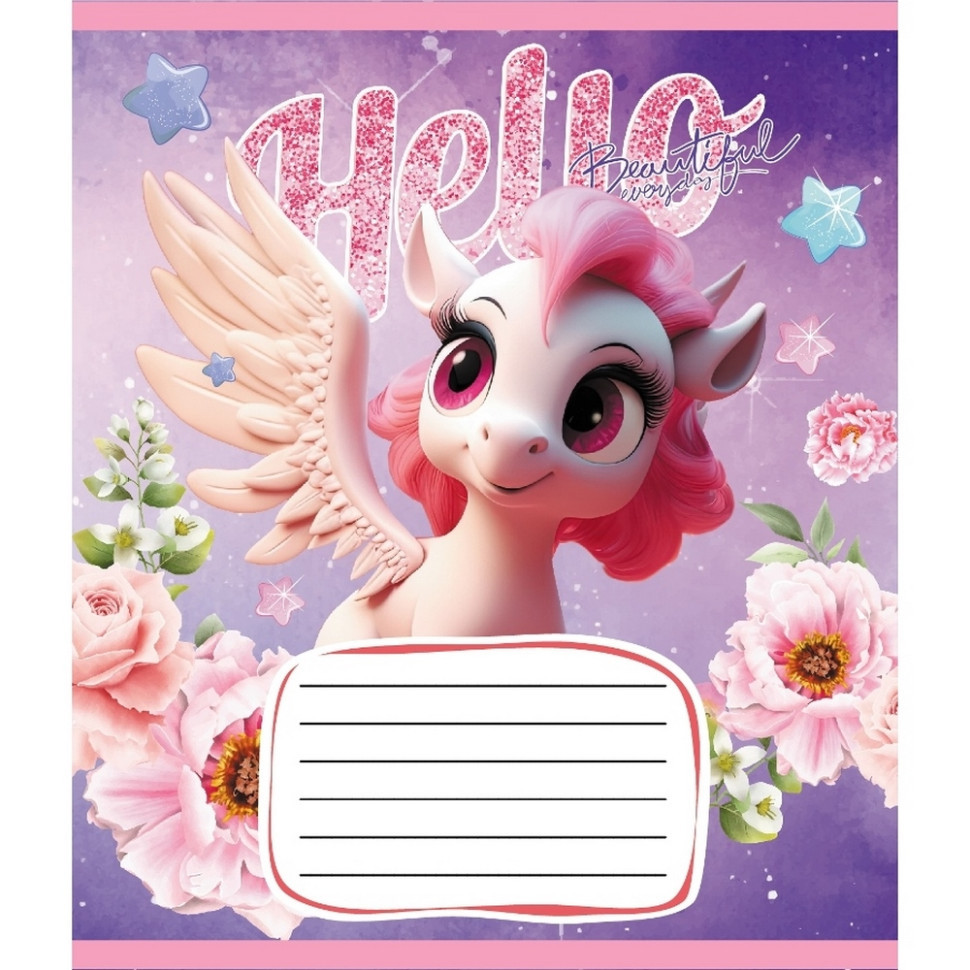 Зошит учнівський "Єдинороги" 012-510065C-4 в косу лінію, 12 аркушів Вінниця - фото 1