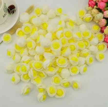 Головки квітів для рукоділля 50 штук 3 см біло-жовтий Київ