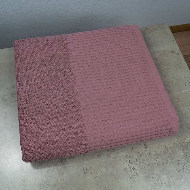 Комплект махрових рушників Вафельний Бордюр 3шт GM Textile 50х90см, 50х90см, 70х140см 500г/м2 (Виног Суми - фото 6