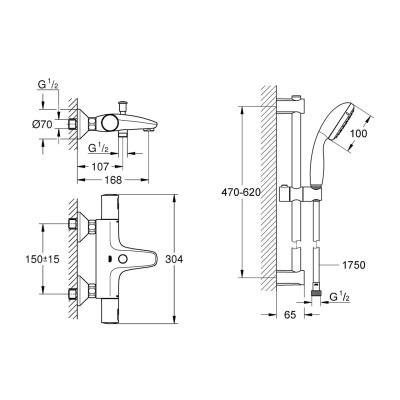 Смеситель Grohe QuickFix Precision Start Black (UA303907T1) Винница - изображение 9