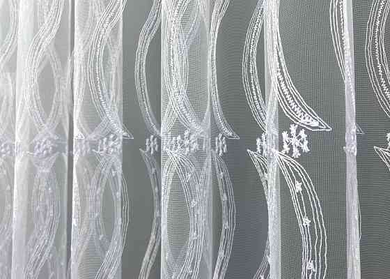 Тюль фатин с вышивкой и люрексом цвет холодный белый 2016т Киев