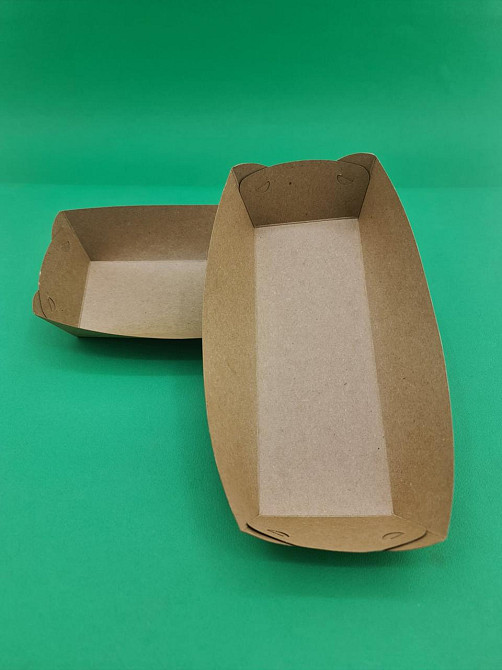 Тарілка-човник крафт ПЛОТНА з ламінацією 250*100*45 (100 шт.) Харків - фото 2