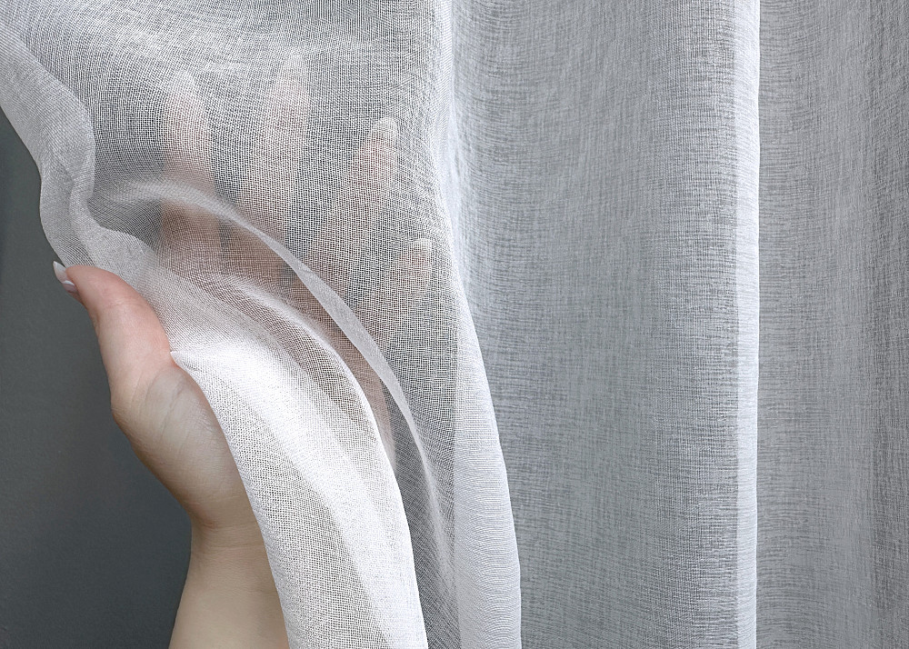 Тюль на люверсах VR-Textil 1276т Мікро-льон однотонний Білий 400х250 см (47-012) Київ - фото 4