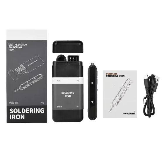 Паяльник акумуляторний M501 USB IRON 15 W 1400mA + 3 жала Чорний Вінниця